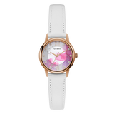 Montre Femme Blanche avec Motif Floral