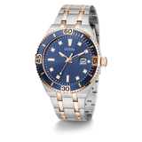 Montre Homme Bicolore Argent et Rose Gold