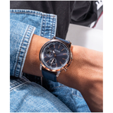 Montre Homme Multifonction Bleu Marine