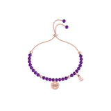Bracelet en pierre & pompon Rose Gold UBB79134-L
